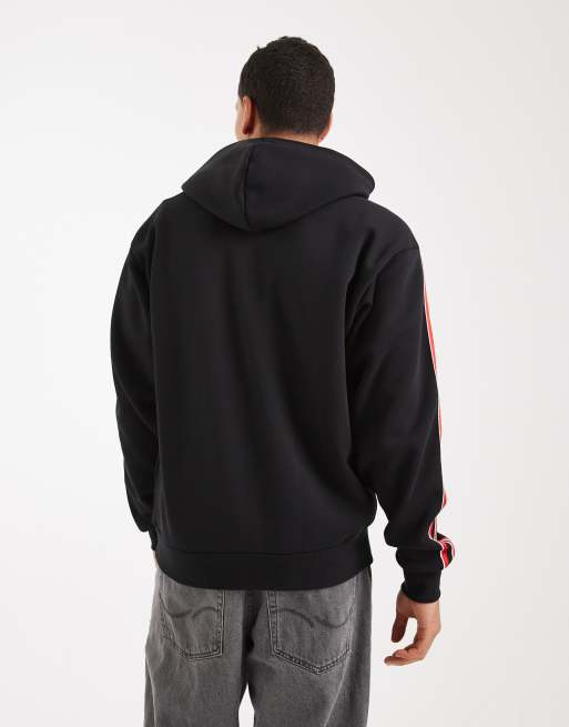 adidas Originals – Kapuzenpullover in Schwarz mit Kontraststreifen, 3 von 5
