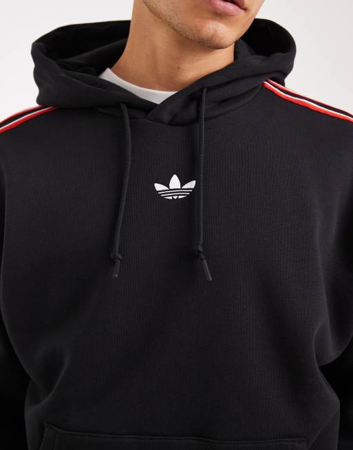 adidas Originals – Kapuzenpullover in Schwarz mit Kontraststreifen, 5 von 5