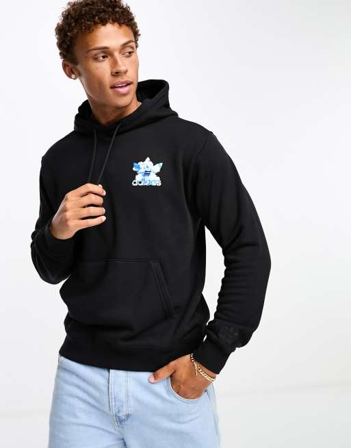 adidas Originals – Kapuzenpullover in Schwarz mit Wolken-Logo