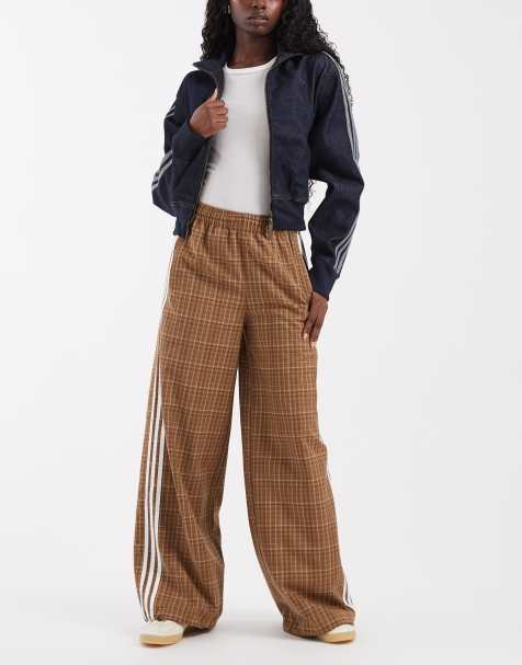 adidas Originals karierte Trainingshose in Braun, exklusiv bei ASOS - view 1