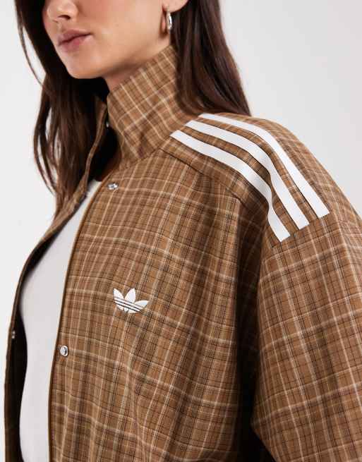 adidas Originals kariertes Tracktop in Braun, exklusiv bei ASOS, 2 von 4
