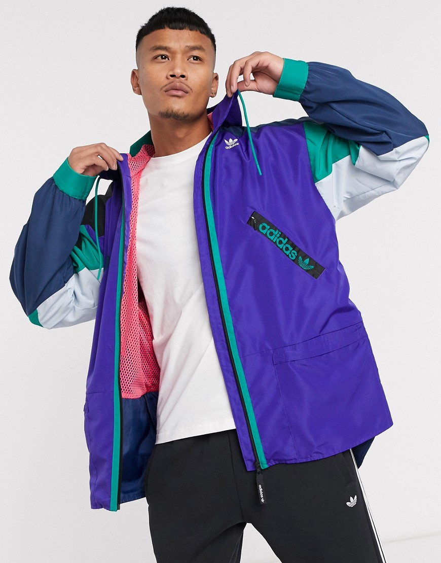 adidas Originals Karkaj PT3 windbreaker jacket in purple-Blue