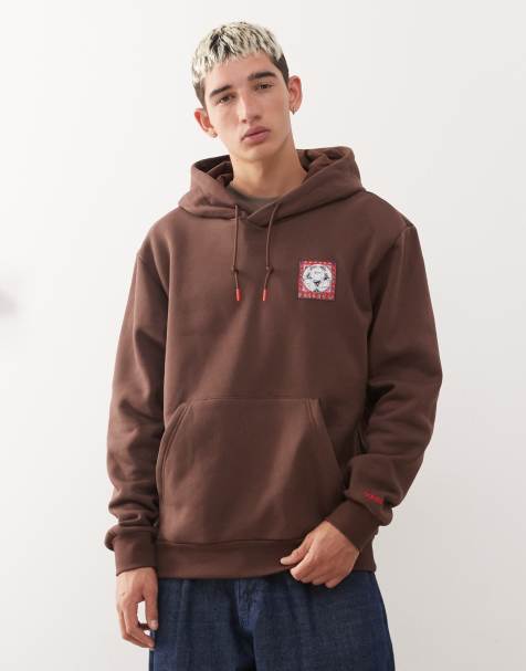adidas Originals – Kasztanowa bluza z kapturem z grafiką - view 1