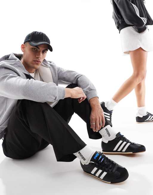 adidas Originals Kick trainers in black and white