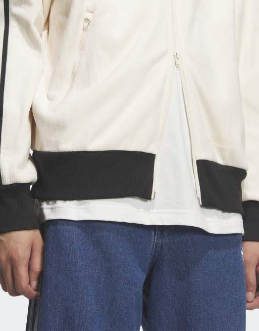 adidas Originals – Klassische Trainingsjacke aus Velours in Wonder-Weiß, 4 von 5