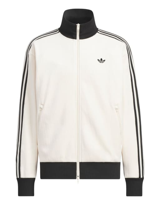 adidas Originals – Klassische Trainingsjacke aus Velours in Wonder-Weiß, 5 von 5