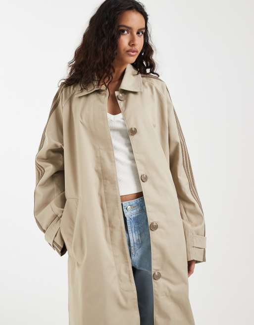 adidas Originals klassischer Trenchcoat in Hellkhaki, 2 von 4