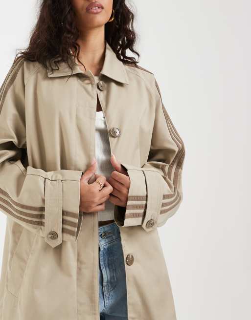 adidas Originals klassischer Trenchcoat in Hellkhaki, 4 von 4