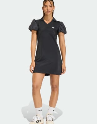 adidas Originals - Kleid in Schwarz mit Ballonärmeln