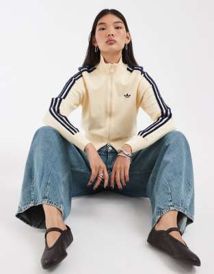 Adidas Originals Knit Firebird Track Top In White