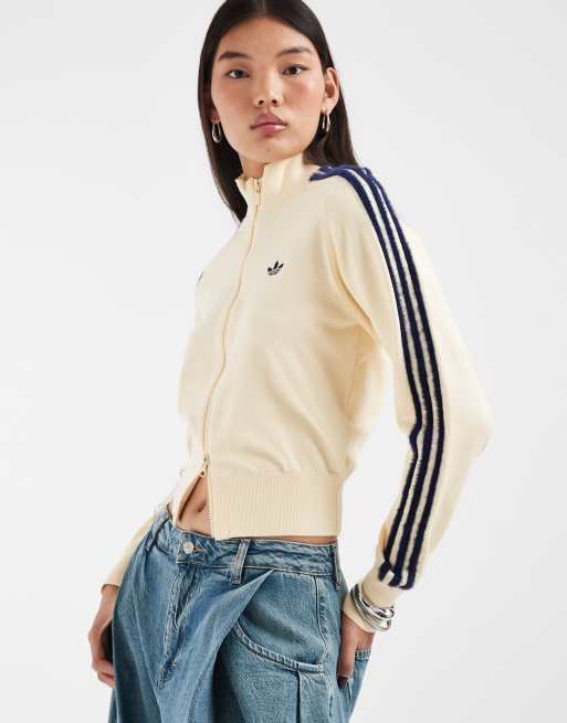  アディダス FIRE BIRD KNIT TRACK TOP adidas Originals knit firebird track top in off white | ASOS