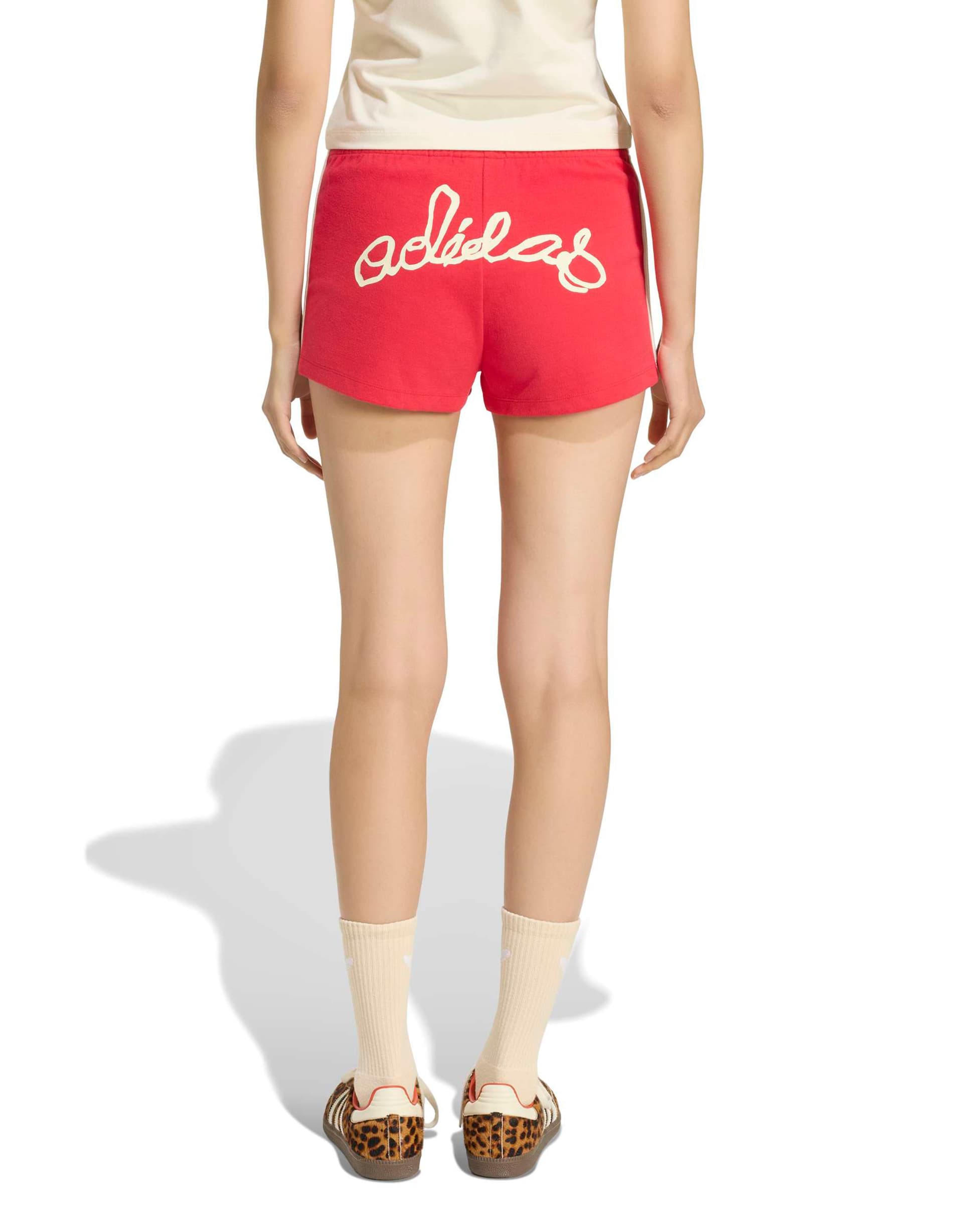 adidas originals knit shorts in red