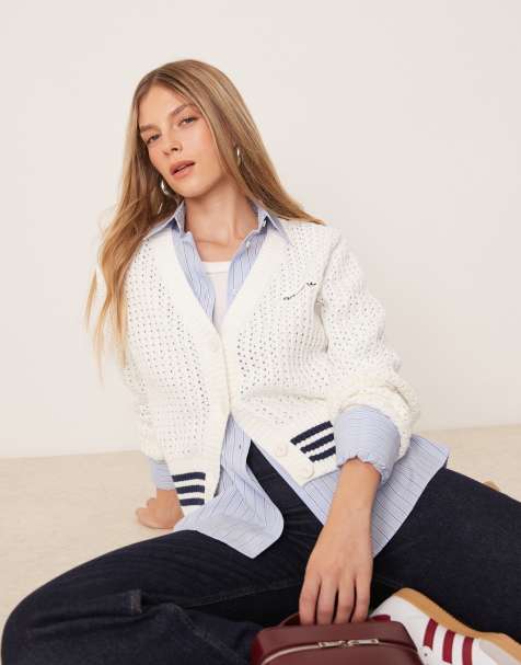 adidas Originals knitted cardigan in off white - view 1