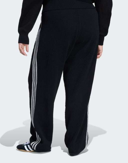 adidas Originals Knitted crotchet firebird track pants in black | ASOS