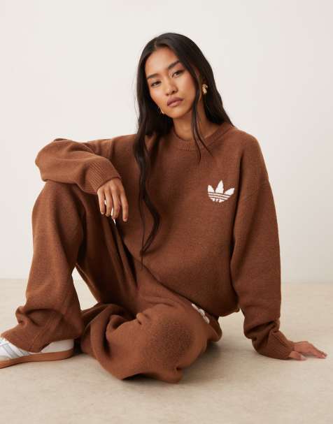 adidas Originals knitted jumper in brown
