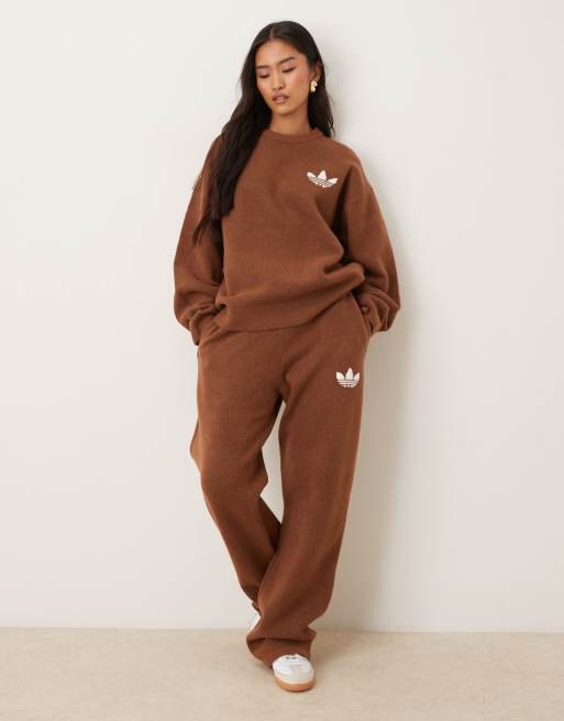 adidas Originals knitted jumper in brown