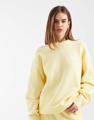 adidas Originals knitted jumper in butter yellow