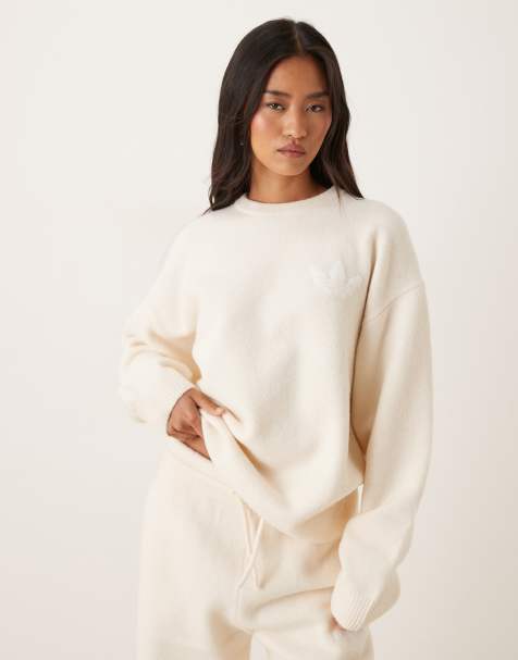 adidas Originals knitted jumper in cream