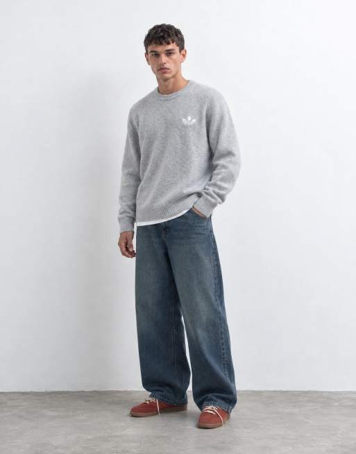 adidas Originals knitted jumper in grey, 9 of 10