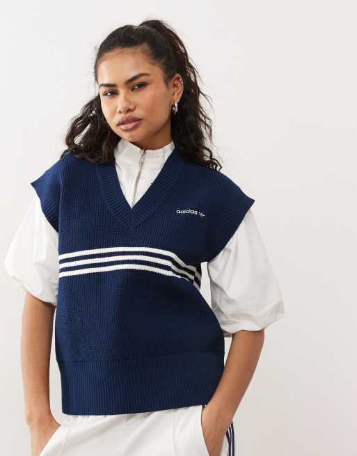 adidas Originals knitted sweater vest in navy | ASOS