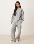 [adidas Originals] adidas Originals knitted wide leg track pants in grey M GREY