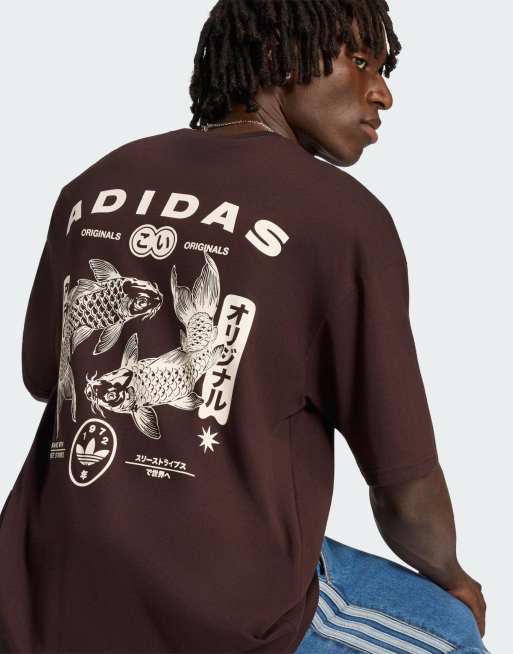 adidas Originals Koi gfx tee in shadow brown, 4 of 4