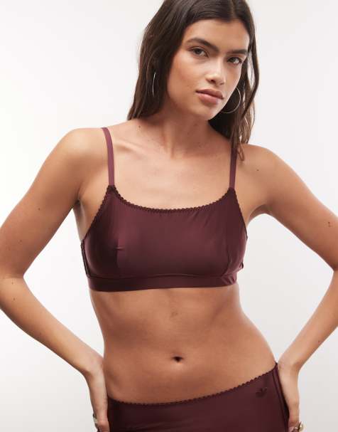 adidas Originals komfortowa satynowa braletka bandeau w kolorze burgundowym - view 1