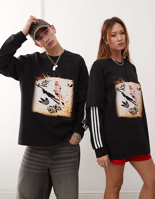 adidas Originals Korn Unisex long sleeve t-shirt in black | ASOS adidas Originals Korn Unisex long sleeve t-shirt in black | ASOS