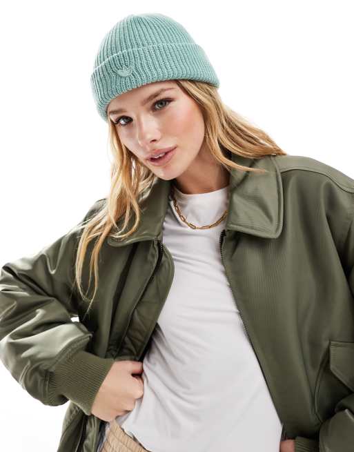adidas Originals - Korte beanie in wazig groen