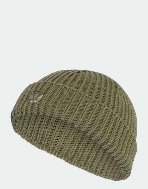 adidas Originals - Korte vissersbeanie in olijfgroen