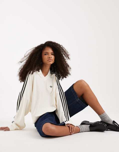 adidas Originals – Koszulka polo z materiału frotté w kolorze złamanej bieli - view 1