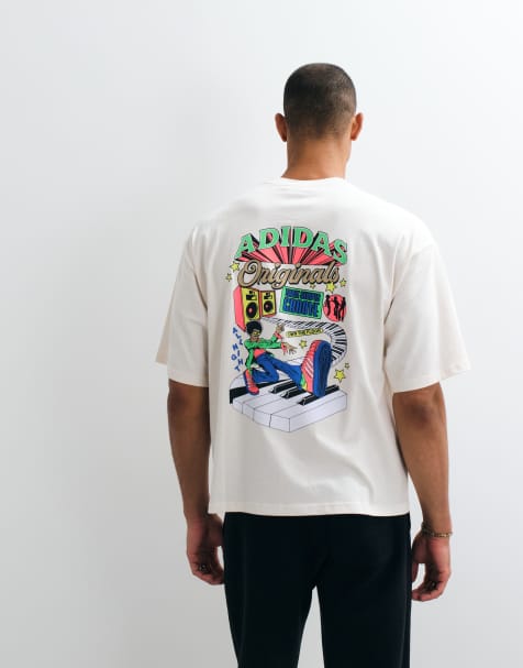 adidas Originals koszulka z nadrukiem graficznym z tyłu w kolorze białym - view 1