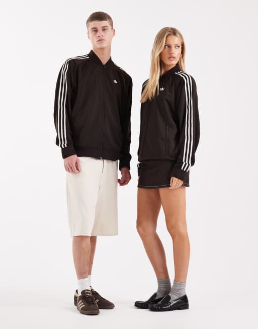 adidas Originals – Kragenloses Trainingsoberteil in Braun, 2 von 4