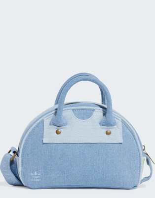 adidas Originals - Kseniaschnaider - Borsa bowling piccola in denim blu medio e azzurro - view 1