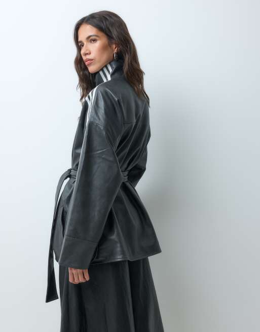 adidas Originals Kunstlederjacke in Schwarz, 3 von 4