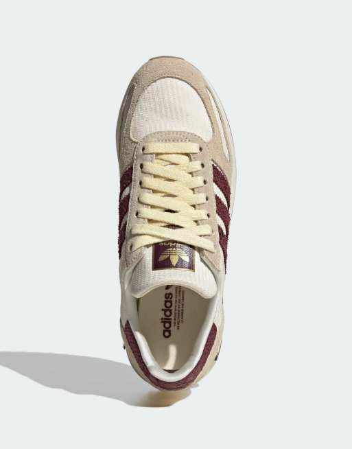 adidas Originals LA Trainer OG Sneaker in Beige und Burgunderrot, 2 von 4