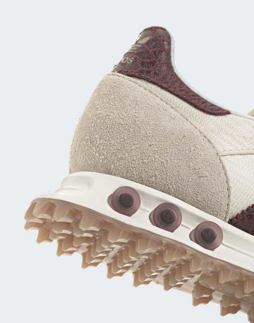adidas Originals LA Trainer OG Sneaker in Beige und Burgunderrot, 4 von 4