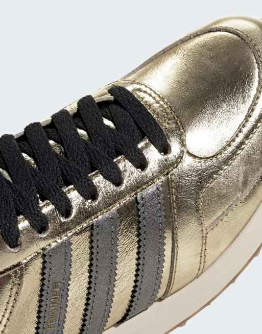 adidas Originals La trainer OG Sneaker in Gold-Metallic und Silber, 3 von 4
