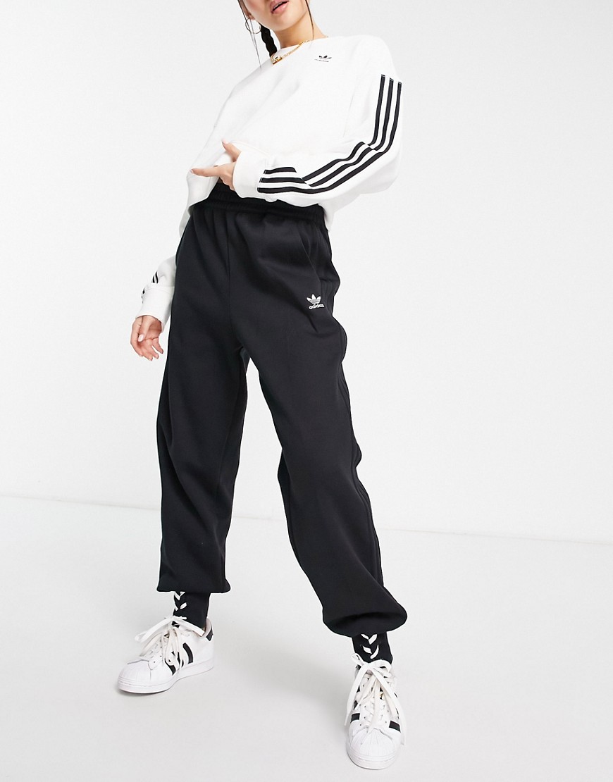 Adidas Originals laced up cuffed sweatpants in black