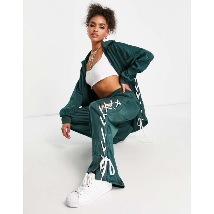 Adidas Originals Laced Up Track Pants In Dark Green | lupon.gov.ph