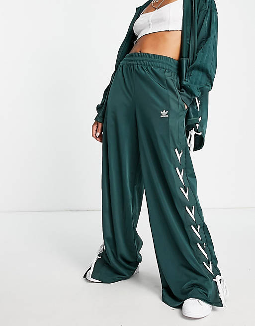 Adidas Originals Laced Up Track Pants In Dark Green | lupon.gov.ph