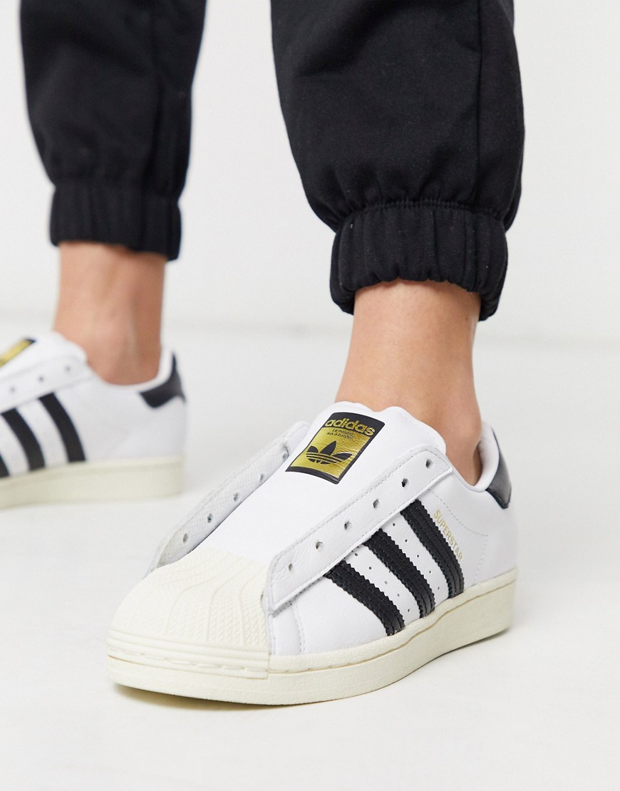 Adidas Originals - Laceless Courtside Superstar - Sneakers bianche-Bianco