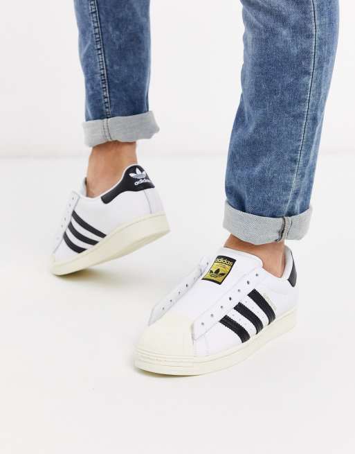 adidas Originals laceless Superstar sneakers in white | ASOS