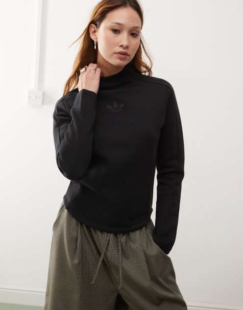 adidas Originals – Langärmliges Oberteil in Schwarz aus strukturiertem Interlock-Material - view 1