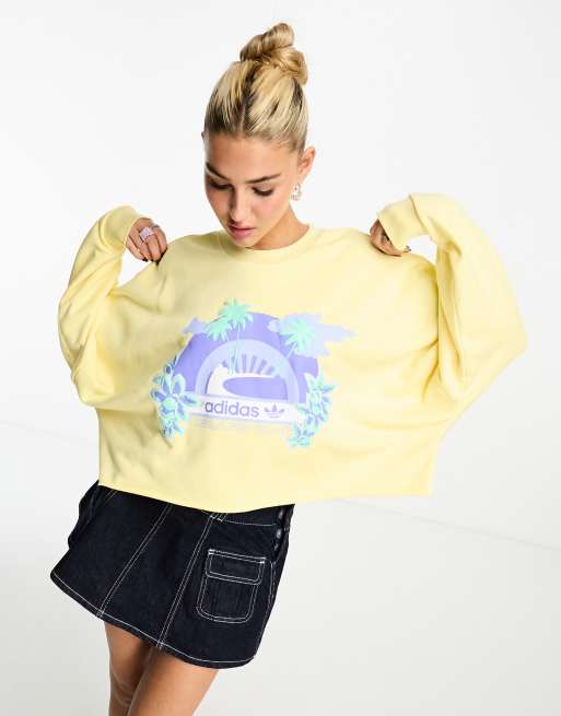 adidas Originals – Langärmliges Sweatshirt in Gelb