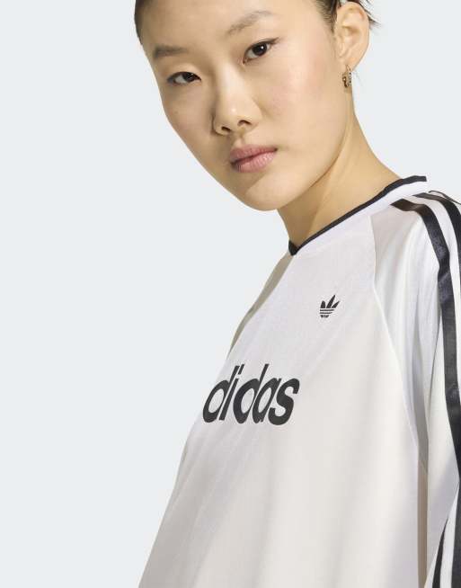 adidas Originals – Langärmliges Trikot in Wolkenweiß mit Spitze, 2 von 4