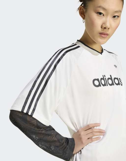 adidas Originals – Langärmliges Trikot in Wolkenweiß mit Spitze, 4 von 4