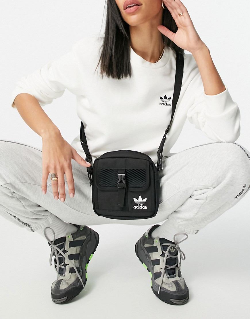 Adidas Originals Large Across Body Bag In Black