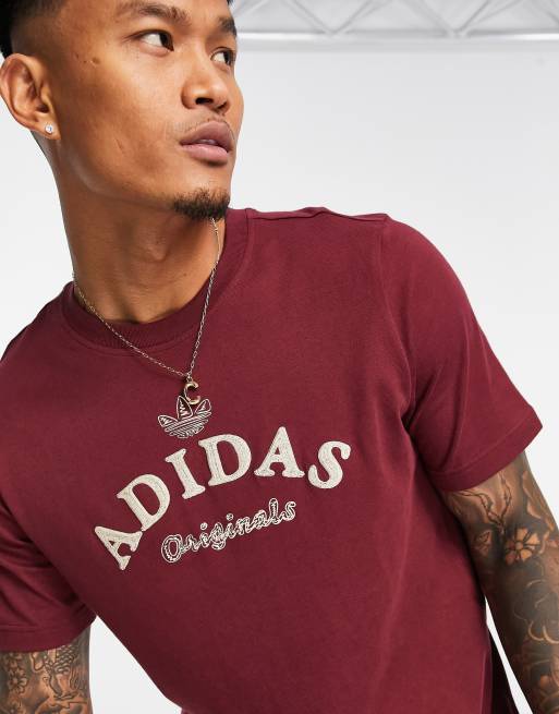 Adidas originals 2025 t shirt burgundy