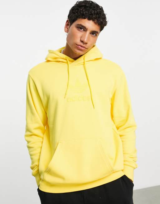 Yellow trefoil deals adidas hoodie